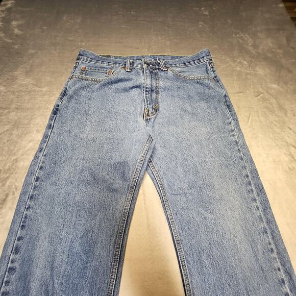 Levis 505 Jeans Mens 36x30 Blue Medium Wash Straight Leg 100% Cotton Denim Pants - Picture 2 of 11
